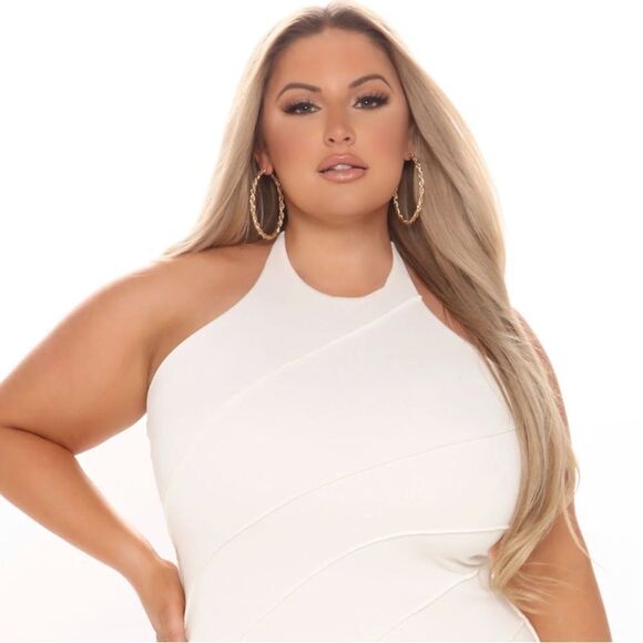 Fashion Nova Perfect Seams Double Lined Mini Dress -in White size 1X - Picture 8 of 16